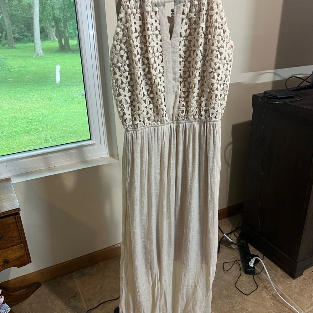 Cloth & People Cream Maxi Dress